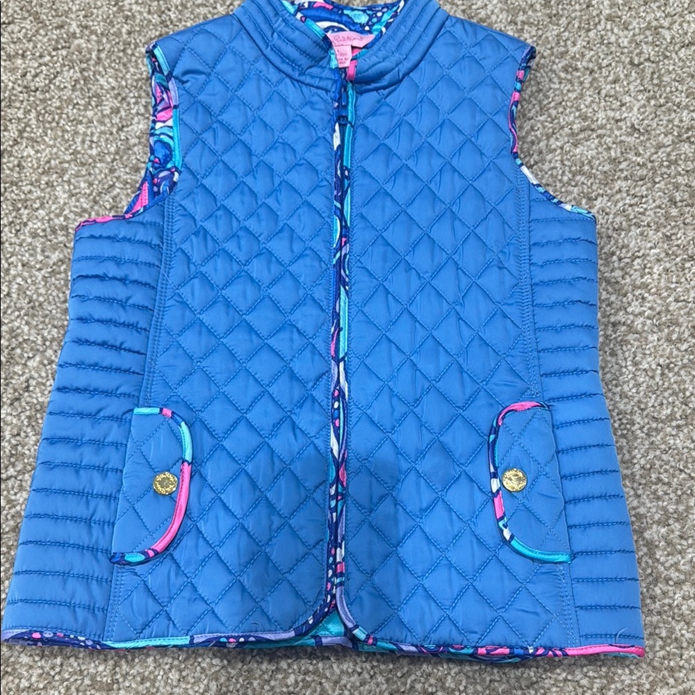Lilly Pulitzer Blue Quilted Vest